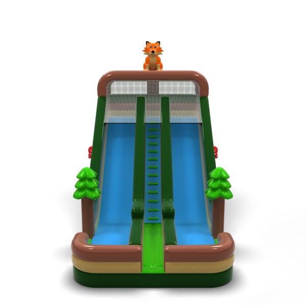 Double larger inflatable slide in the forest theme