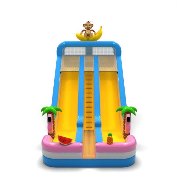 Double larger inflatable slide in the Hawaiian theme