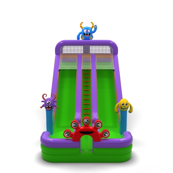 Double larger inflatable slide in the monster theme