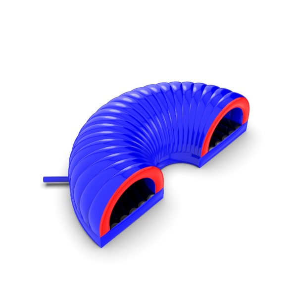 Inflatable connector for obstacle courses - closed