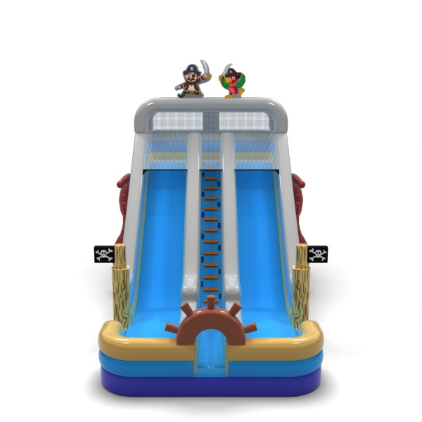 Double larger inflatable slide in the pirate theme
