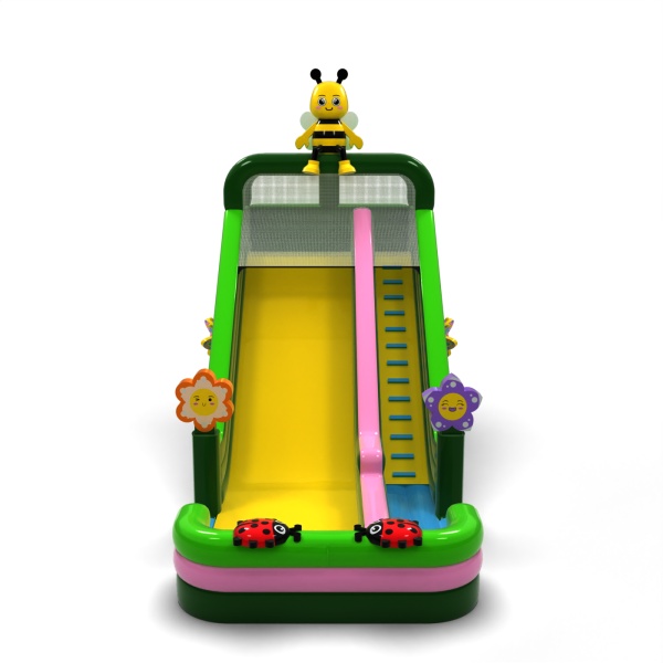 Larger inflatable slide in the spring theme