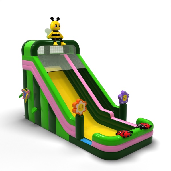 Larger inflatable slide in the spring theme