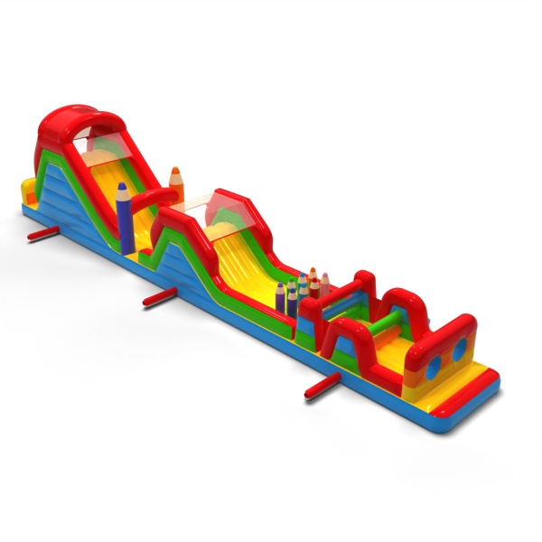 Inflatable obstacle course Crayons - 20 m