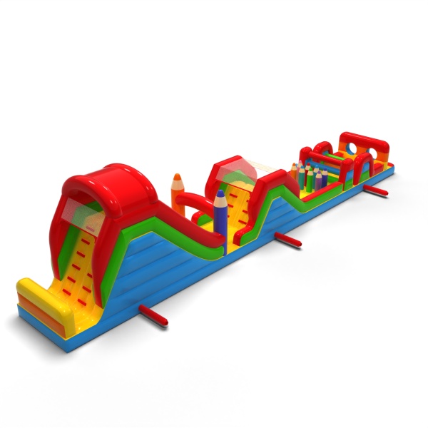Inflatable obstacle course Crayons - 20 m