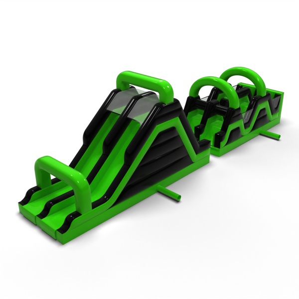 Inflatable obstacle course Race Green - 15 m