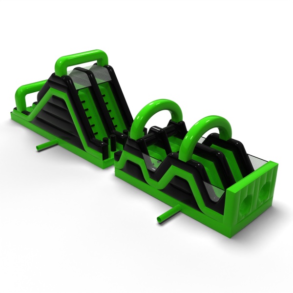Inflatable obstacle course Race Green - 15 m