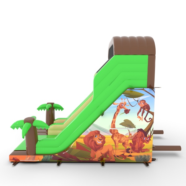 Inflatable slide with print safari