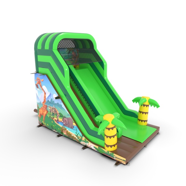 Inflatable slide with print - safari