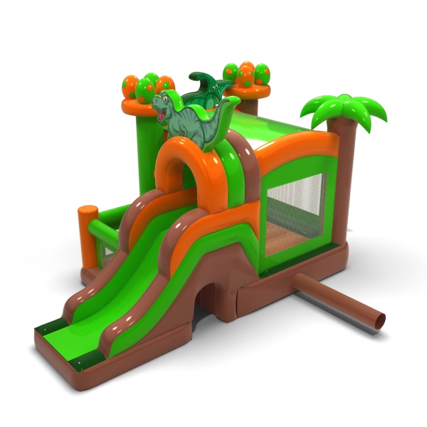 Inflatable castle combo with a dinosaur theme