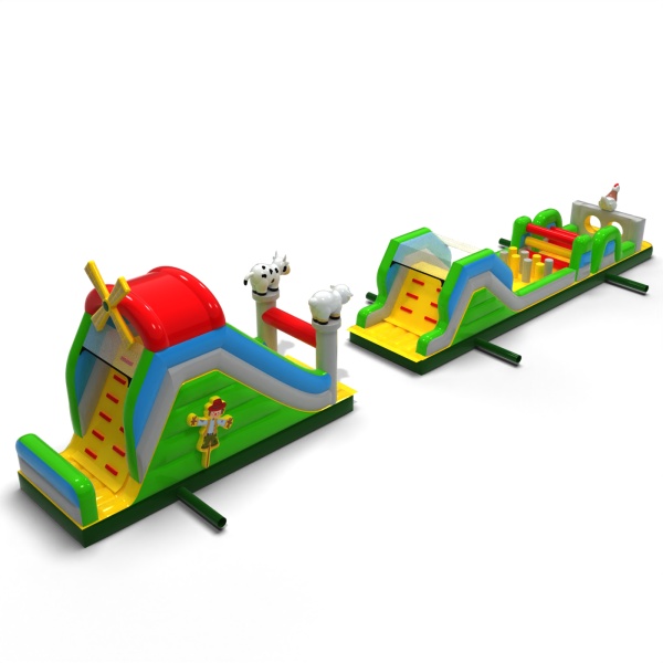 Inflatable obstacle course Farm-themed - 20 m