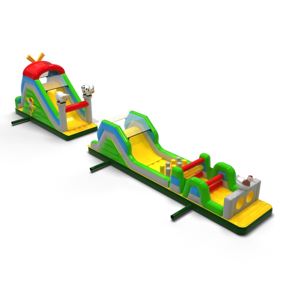 Inflatable obstacle course Farm-themed - 20 m