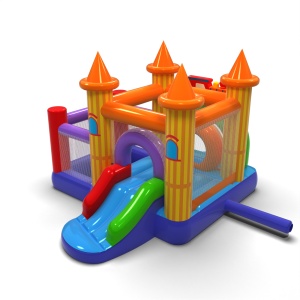 Small inflatable castle with a dry ball pit for children - amusement park