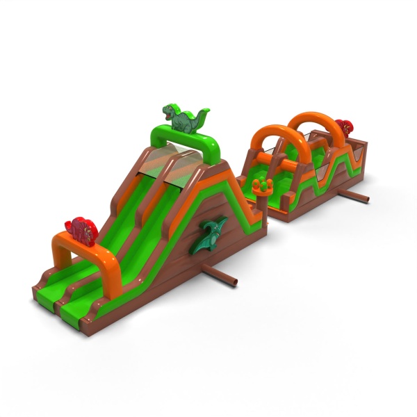 Inflatable obstacle course Dino - 15 m