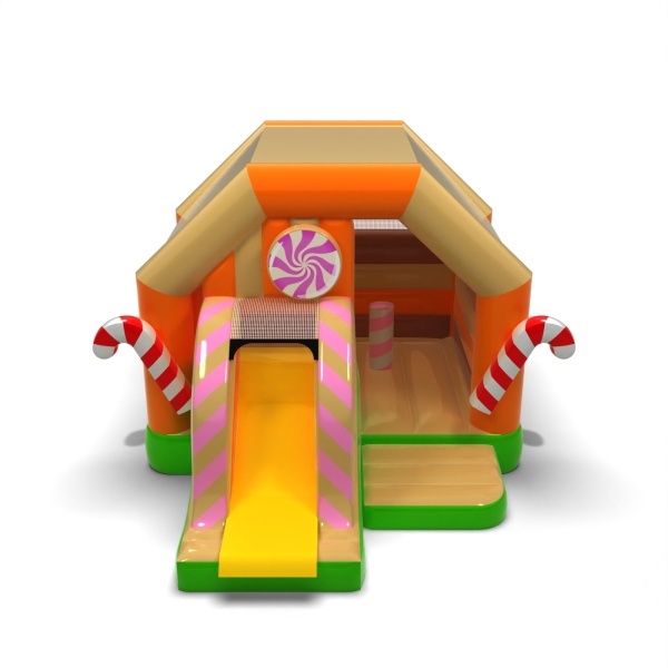 Candy house - inflatable with slide