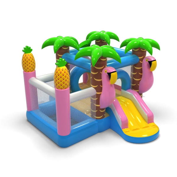 Small inflatable castle with a dry ball pit for children - Hawaiian