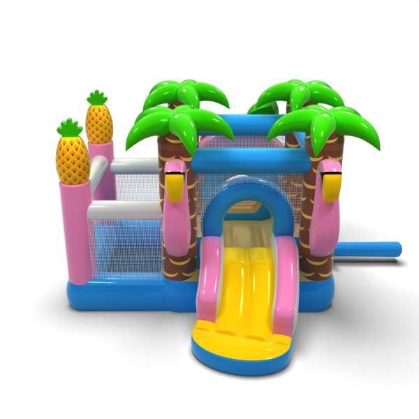 Small inflatable castle with a dry ball pit for children - Hawaiian