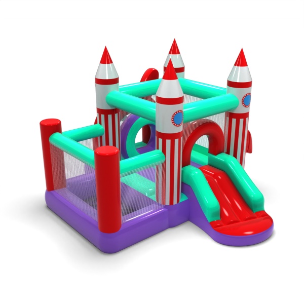 Small inflatable castle with a dry ball pit for children - space