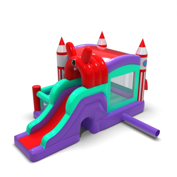 Inflatable castle combo with the space theme