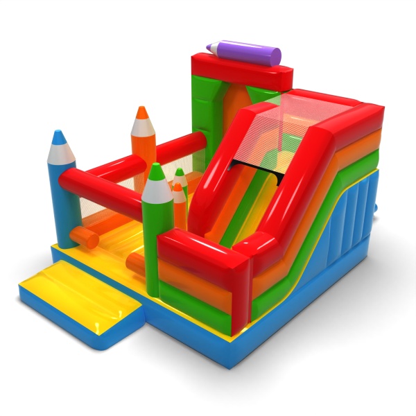 Inflatable with slide - crayons combo
