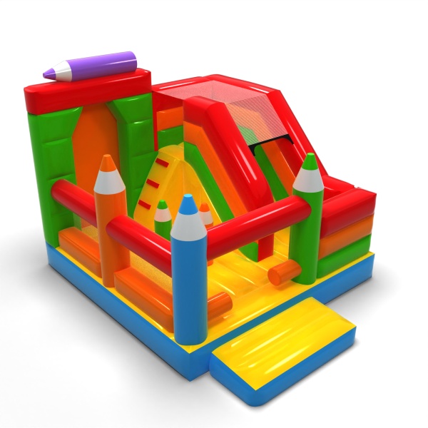 Inflatable with slide - crayons combo