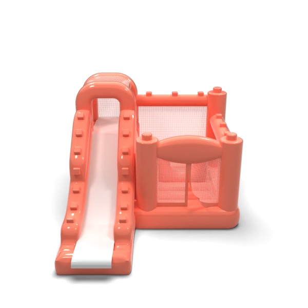 Small inflatable castle with slide for children - dusty pink