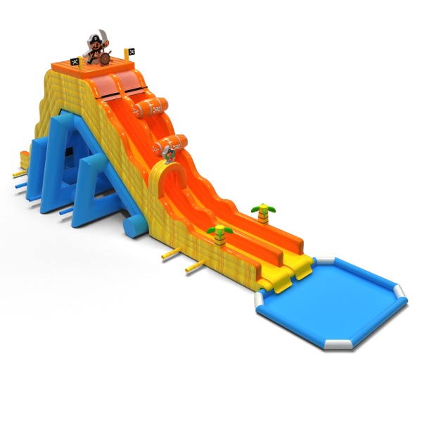 Pirate water inflatable slide