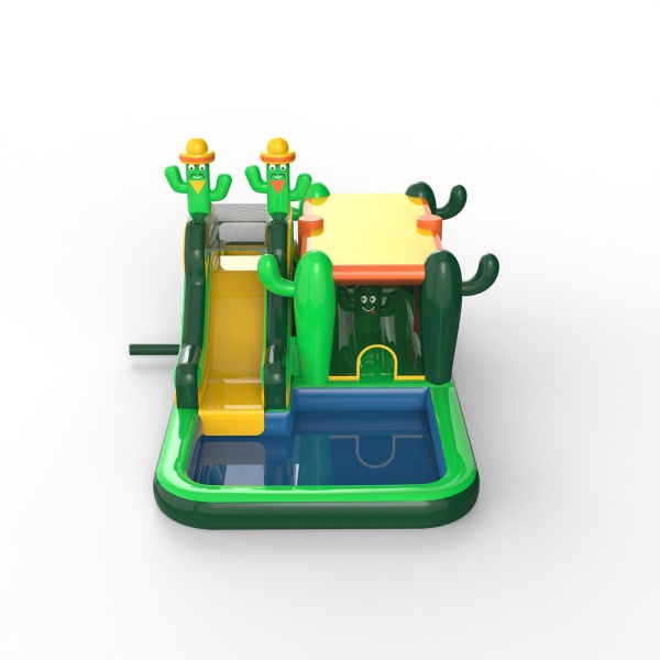 Desert water slide with bounce area