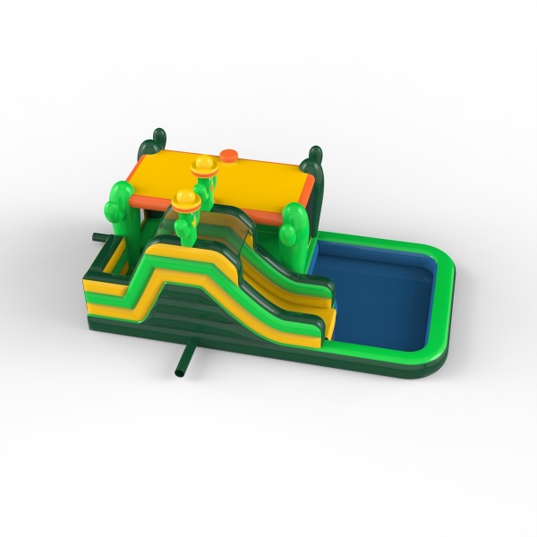 Desert water slide with bounce area