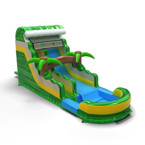 Inflatable slide water in the jungle theme