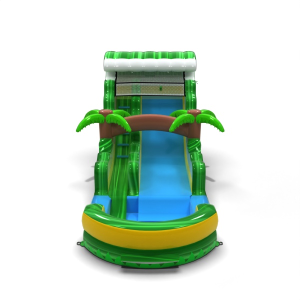 Inflatable slide water in the jungle theme