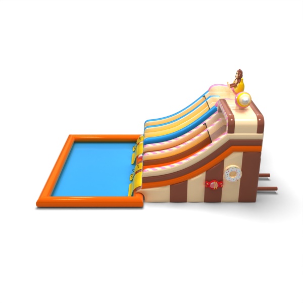 SET of inflatable water slides with pool - Hawaiian and candy