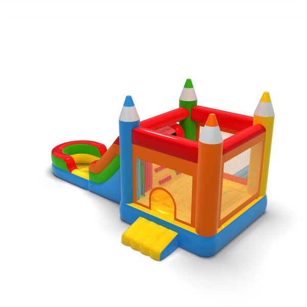 Water slide with crayons bouncer