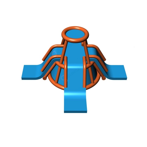 Four-lane slide with canopy - inflatable water parks