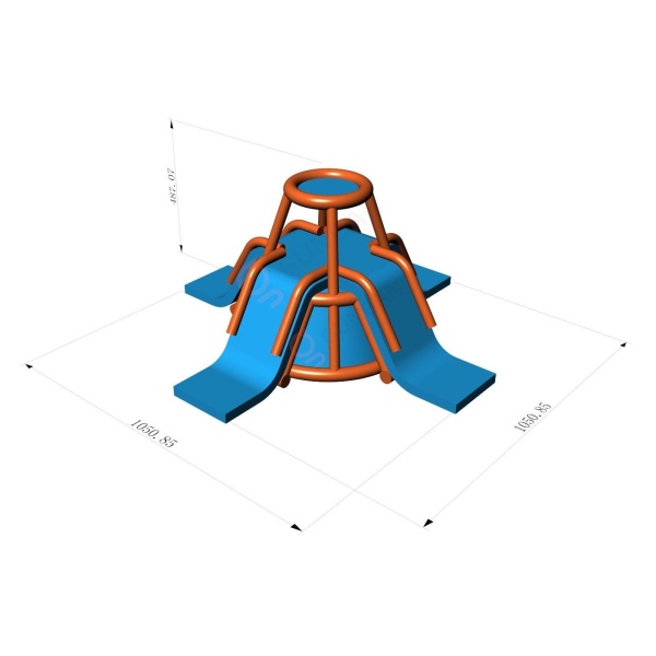 Four-lane slide with canopy - inflatable water parks