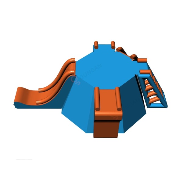 Platform with slides and a diving board - inflatable water parks
