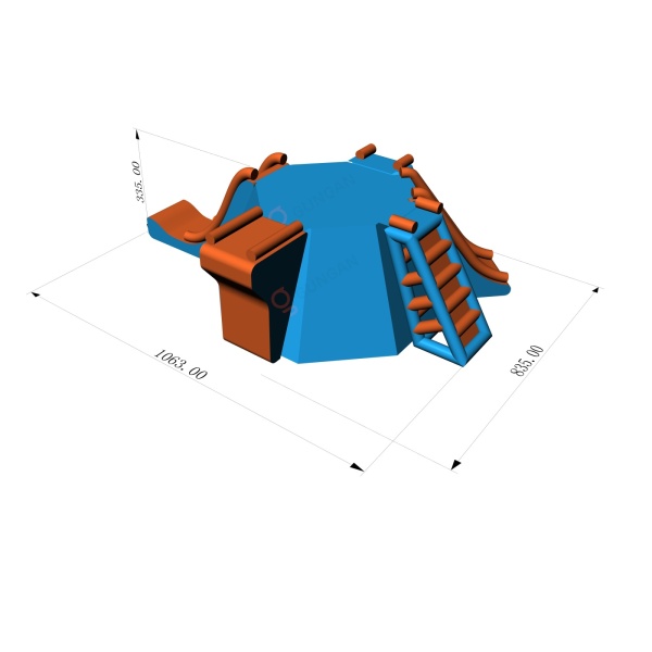 Platform with slides and a diving board - inflatable water parks