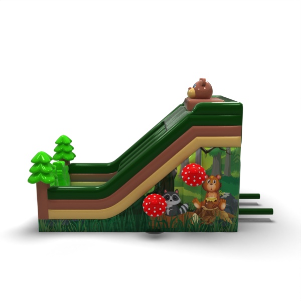 Double inflatable slide with print in the forest theme