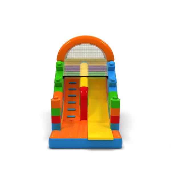 Inflatable slide in the theme of colourful blocks