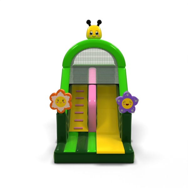 Inflatable slide with print in the spring theme