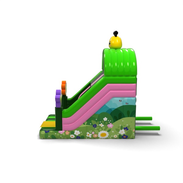 Inflatable slide with print in the spring theme