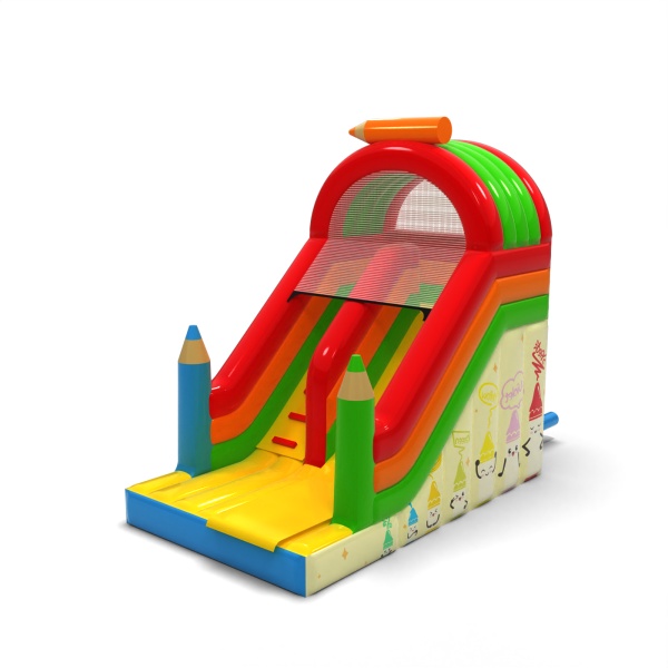 Inflatable slide in the theme crayons