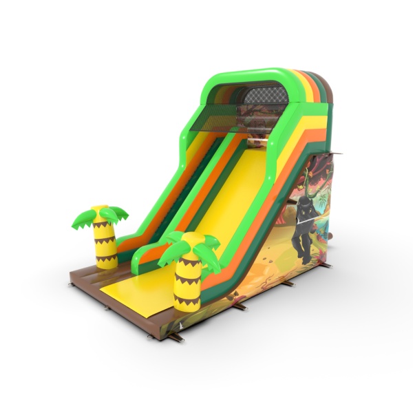Inflatable slide Bear with print in the jungle theme