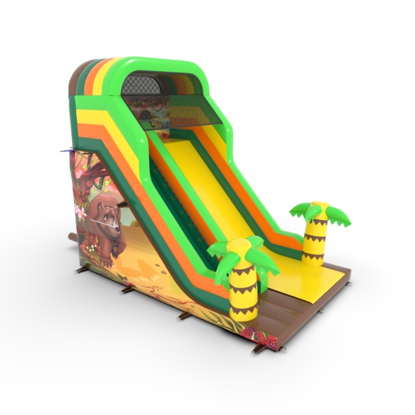 Inflatable slide Bear with print in the jungle theme