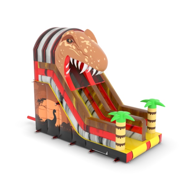 Inflatable slide in the dinosaur theme
