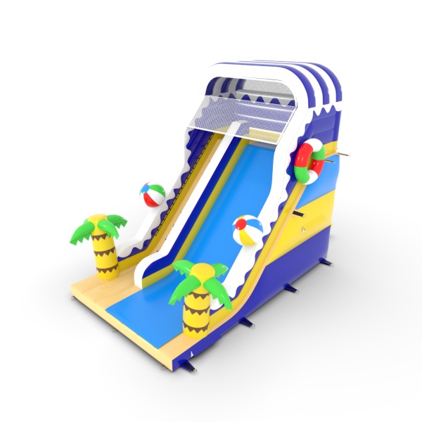 Inflatable slide in the beach theme