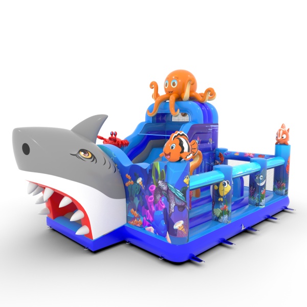 Inflatable playground in the marine theme