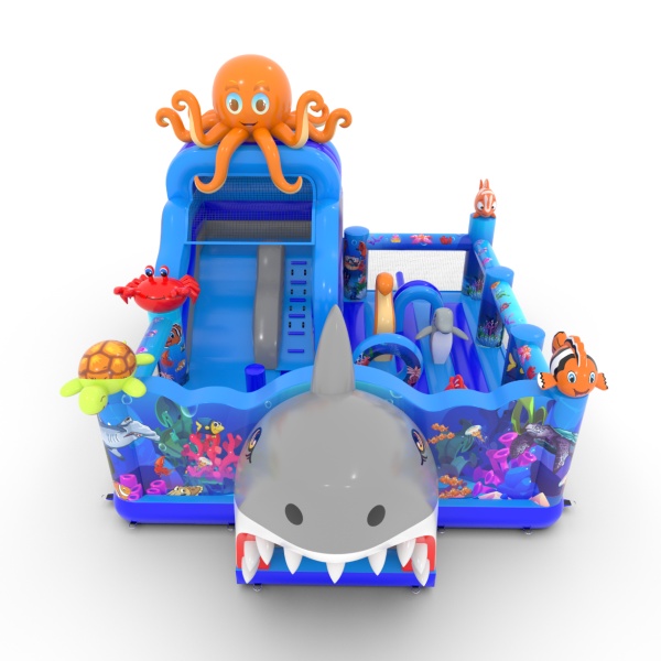 Inflatable playground in the marine theme