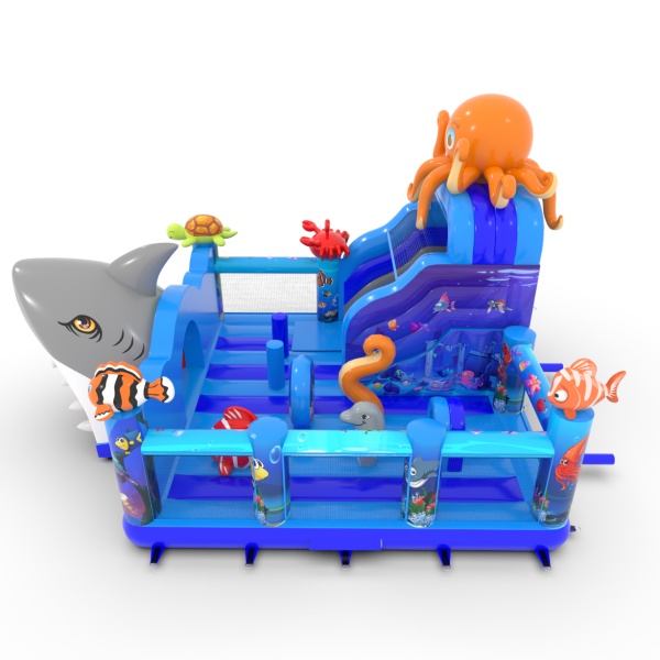 Inflatable playground in the marine theme