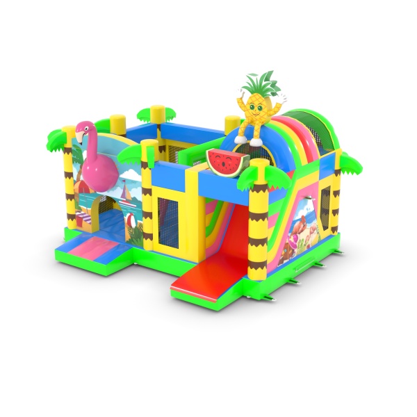 Inflatable castle combo in the Hawaiian theme